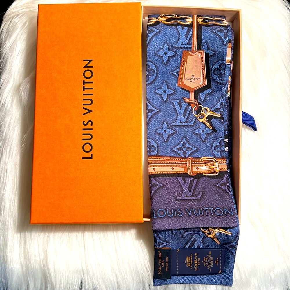 🔥💯 LIMITED EDITION Authentic Louis Vuitton Denim Confidential Silk Bandeau
